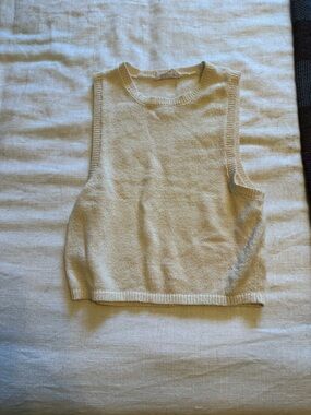 Double Zero Cream Knit Sleeveless Top